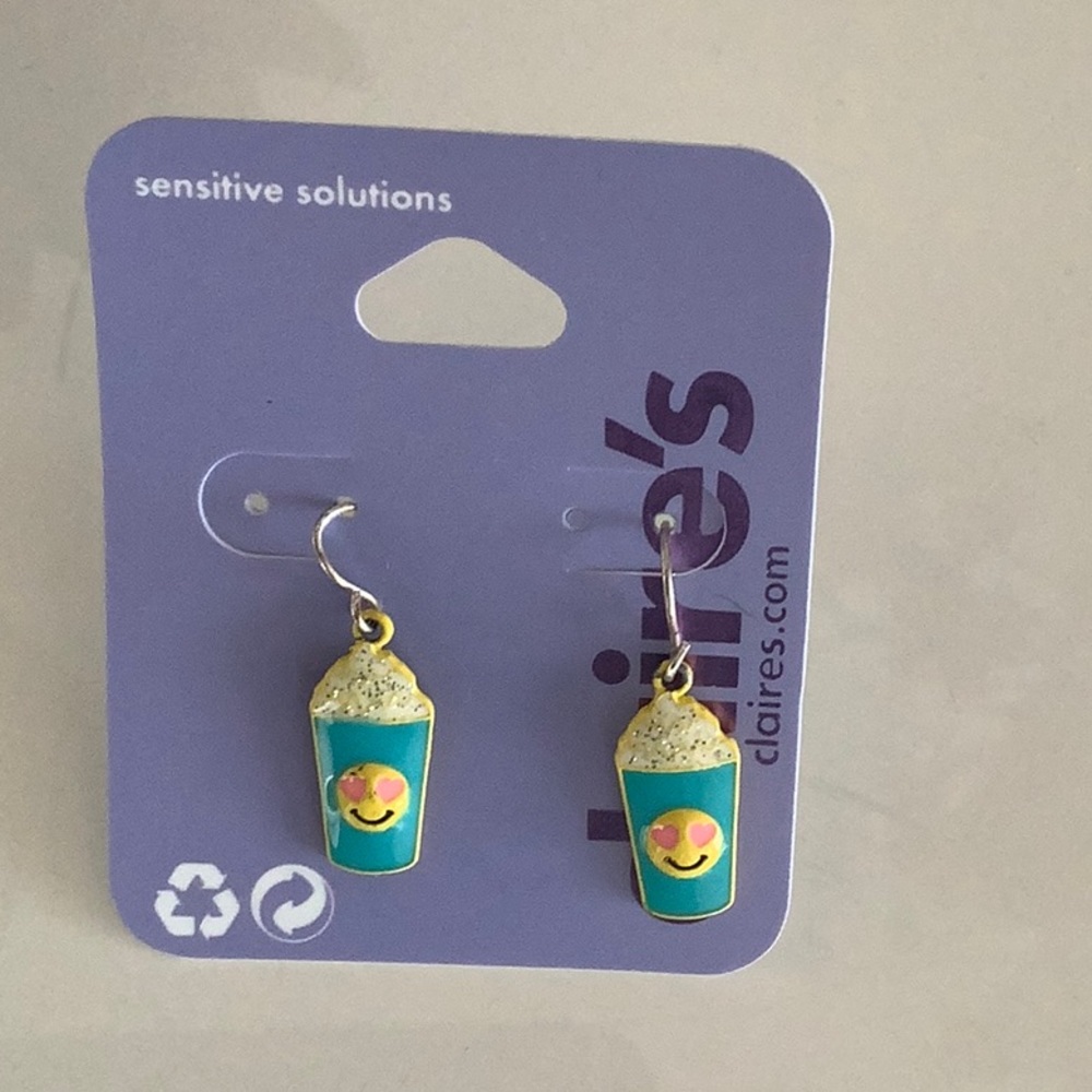 Milk shake dangling earrings